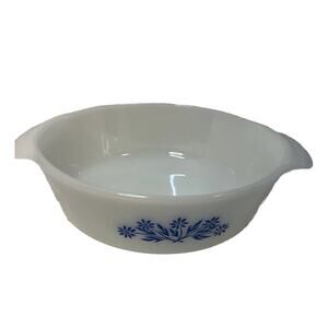 Casserole Dish 1 Quart Fire King Anchor Hocking 436 Blue Cornflowers Vintage